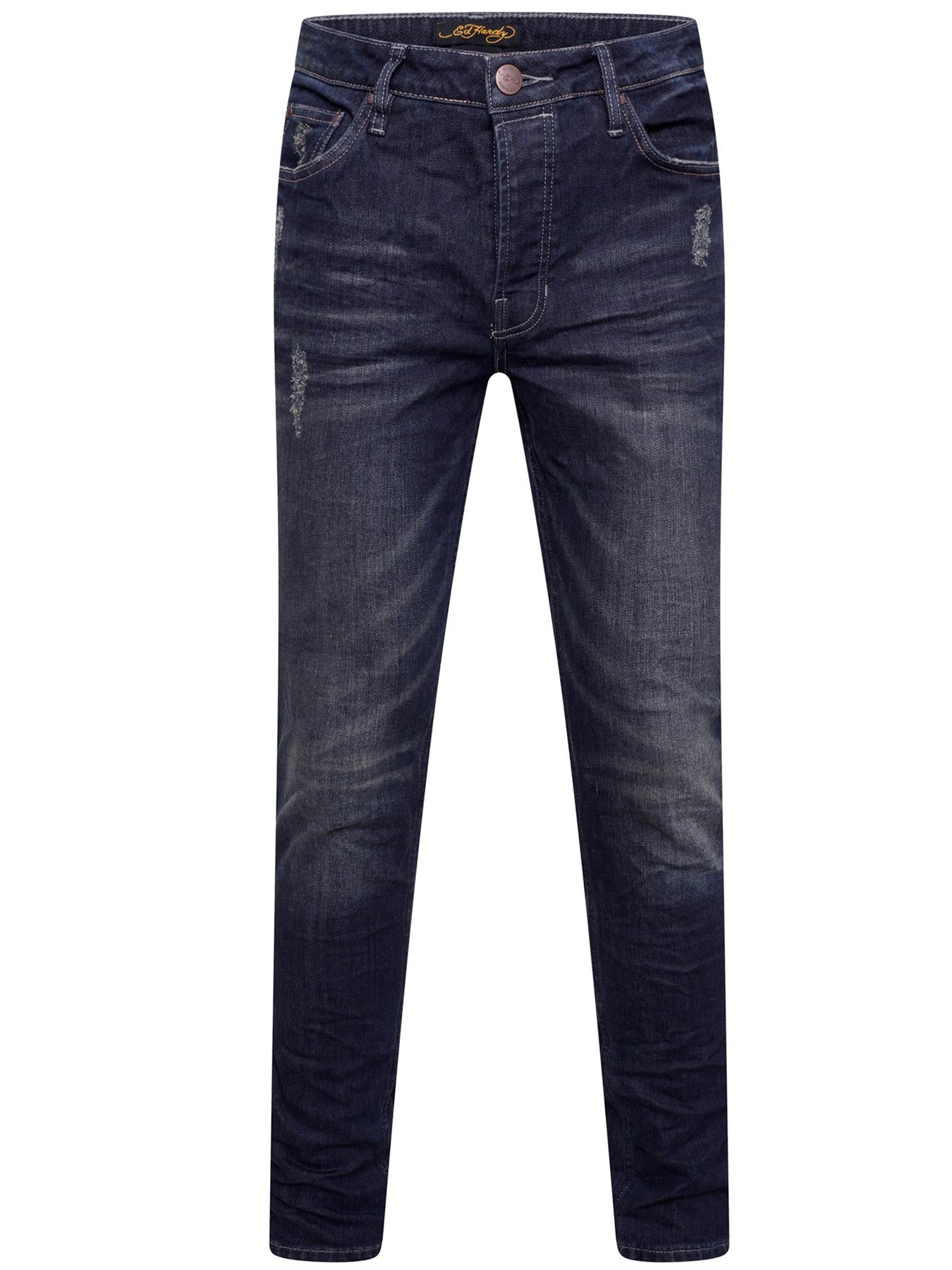 Ed Hardy | Mens Designer Slim Fit Jeans - Mid Wash / 28W