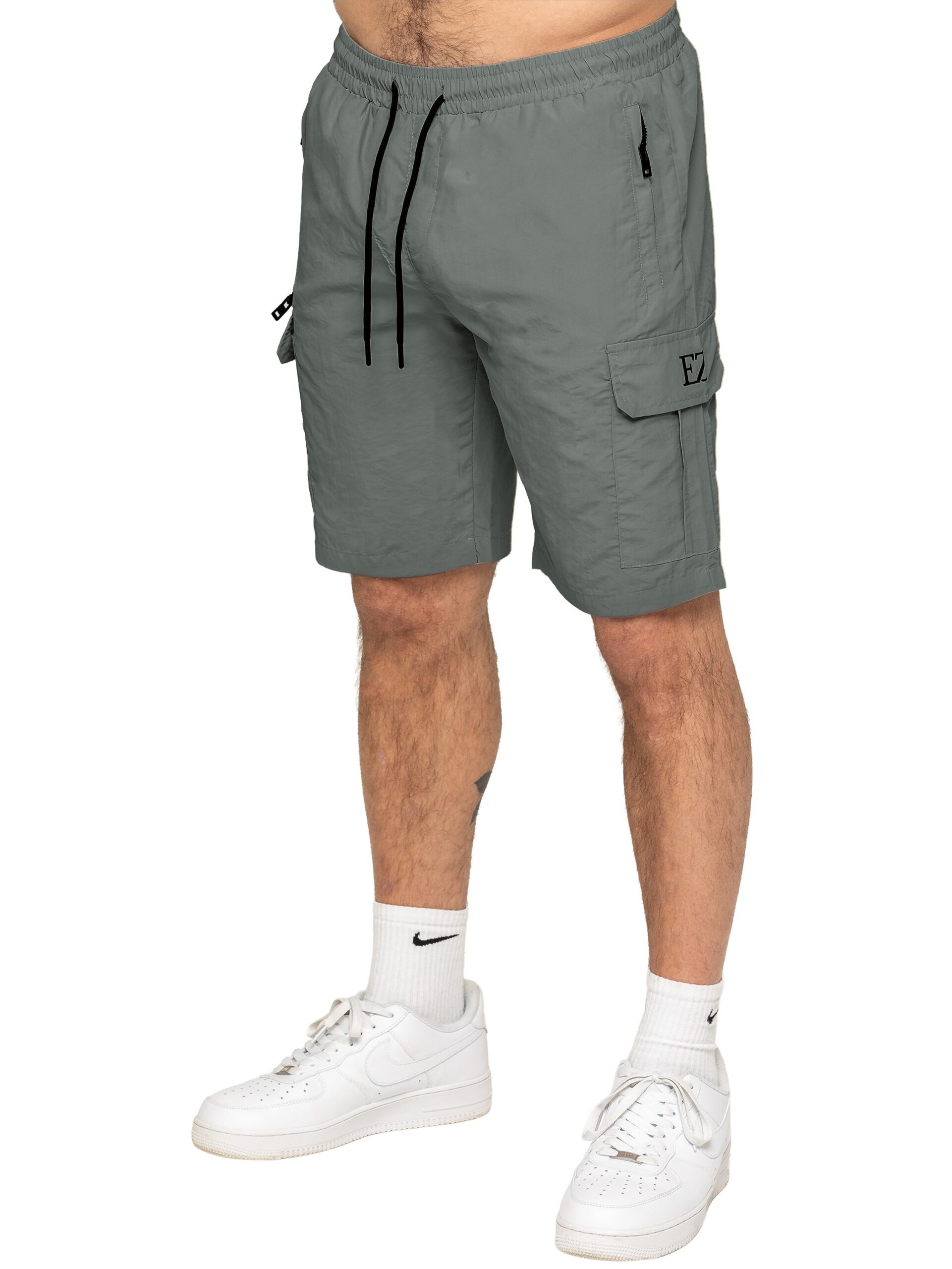 Enzo | Mens Utility Cargo Shorts - Grey / S