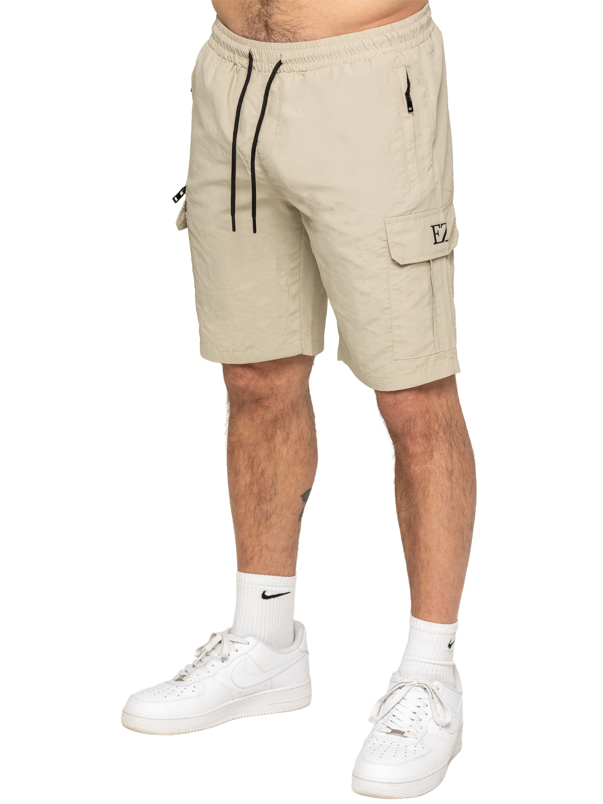 Enzo | Mens Utility Cargo Shorts - Stone / S